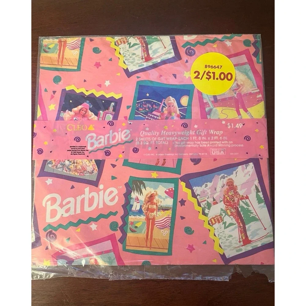 Vintage‎ Barbie and The Little Mermaid Cleo Gift Wrapping Paper